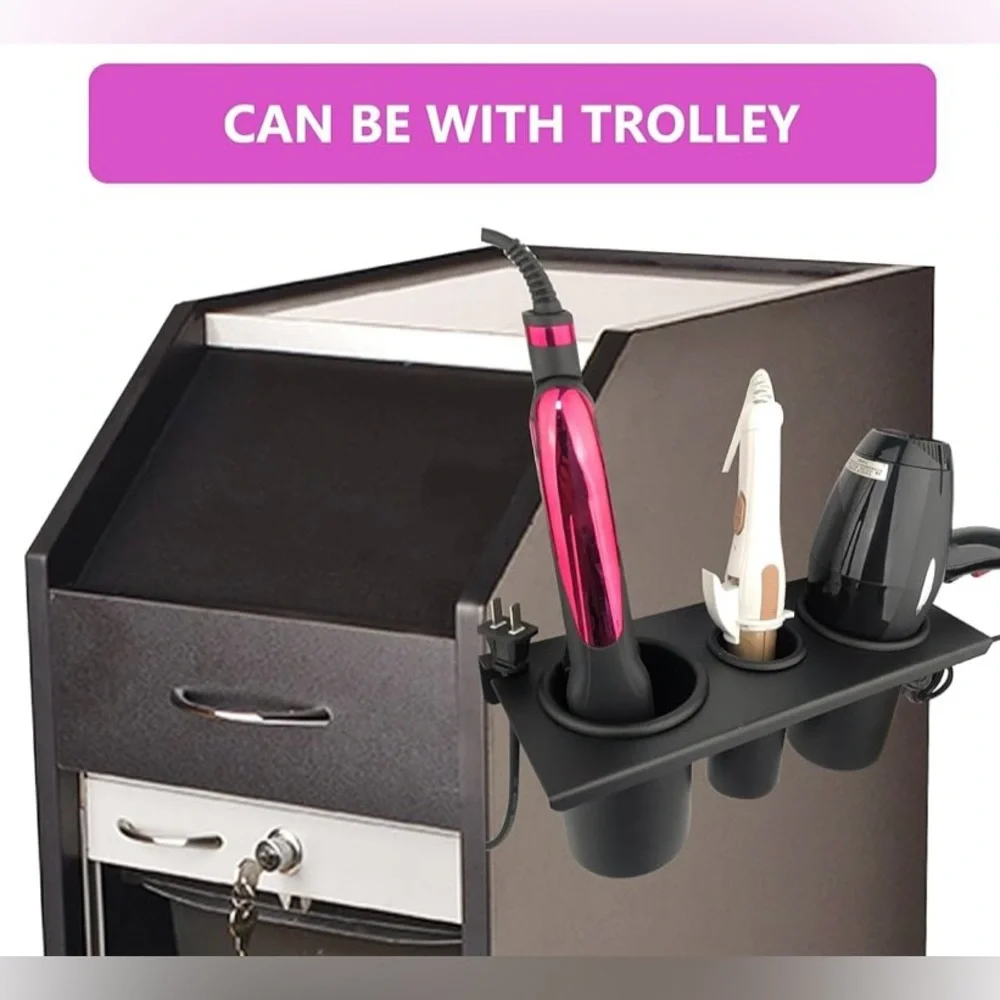 Black Metal Hair Tool Cabinet Wall Mount Holder